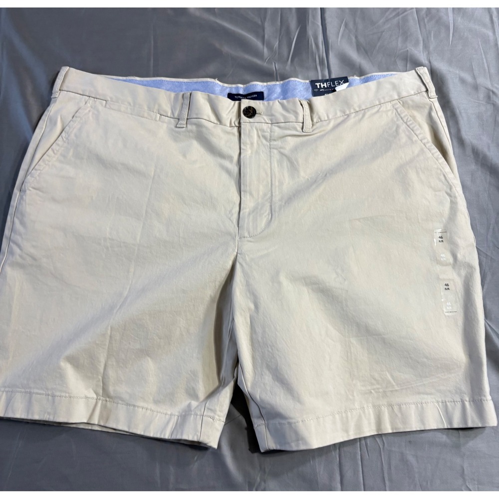 Tommy Hilfiger TH Flex Mens Tan Khaki Chino Shorts 46W 9 Inseam 78C2691-088 NEW